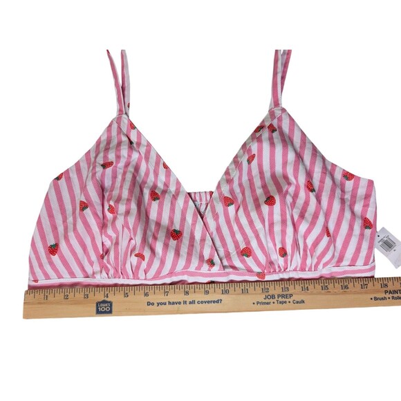 Old Navy Match the Fam Bralette XL Pink Strawberry Striped Bralette NWT - Picture 6 of 12